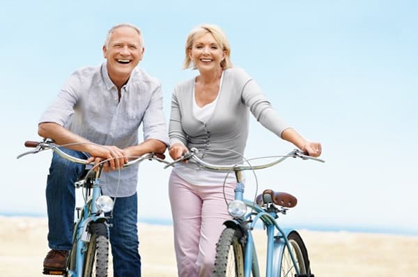 Seniors with bikes