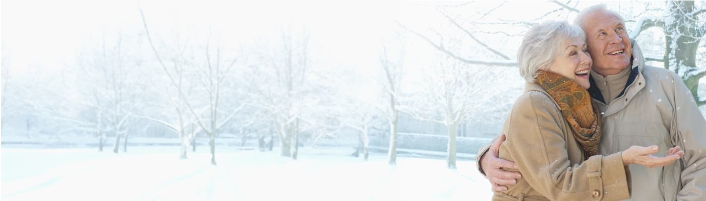 Seniors enjoying snow